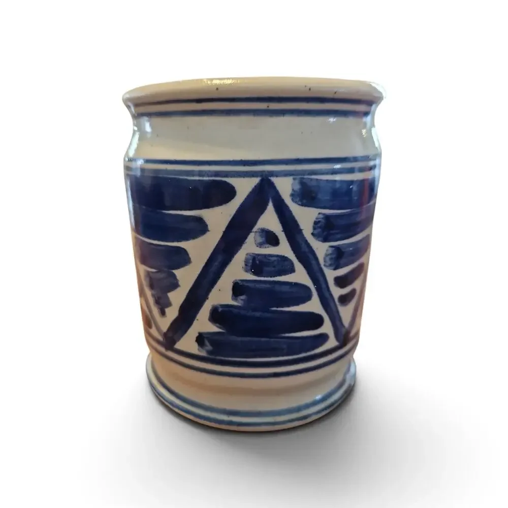Jamestown pottery cobalt blue vase crock